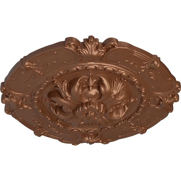 Southampton Ceiling Medallion, Hand-Painted Polished Copper, 16 1/2OD X 2 3/8P